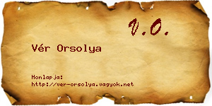 Vér Orsolya névjegykártya